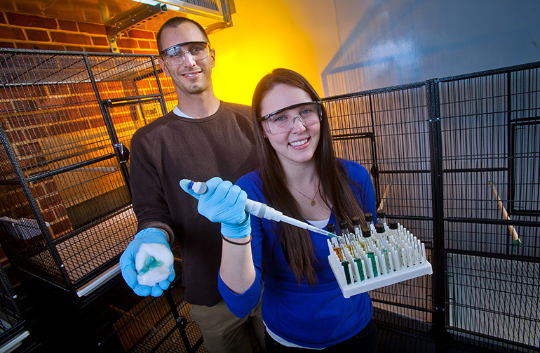 Prof. Mike Butler previously worked on eggshell pigment research with Melissa Homsher '14.